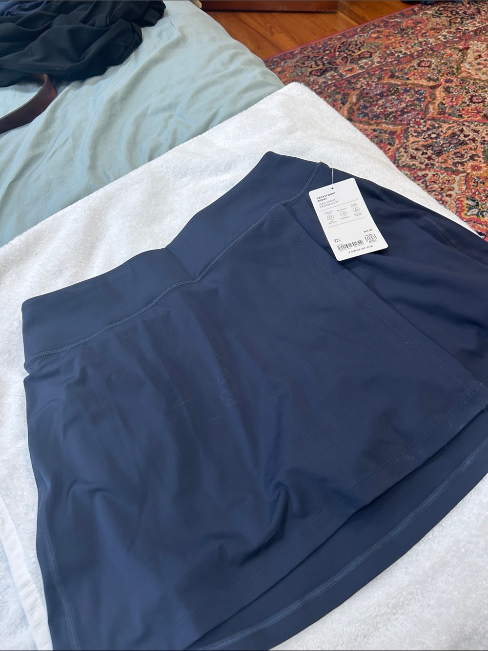 Athleta Navy Performance Skort with Built-In Shorts JUPE-Short Crosscourt Skort